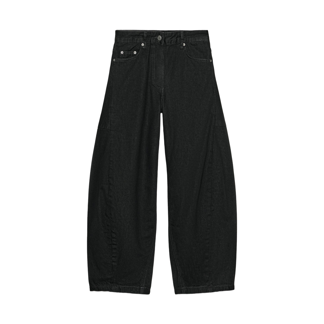 (W) 자라 ZW 컬렉션 앵클 벌룬 티로 메디오 진 브라운((W) Zara ZW Collection Ankle Balloon Tiro Medio Jeans Brown) - 1