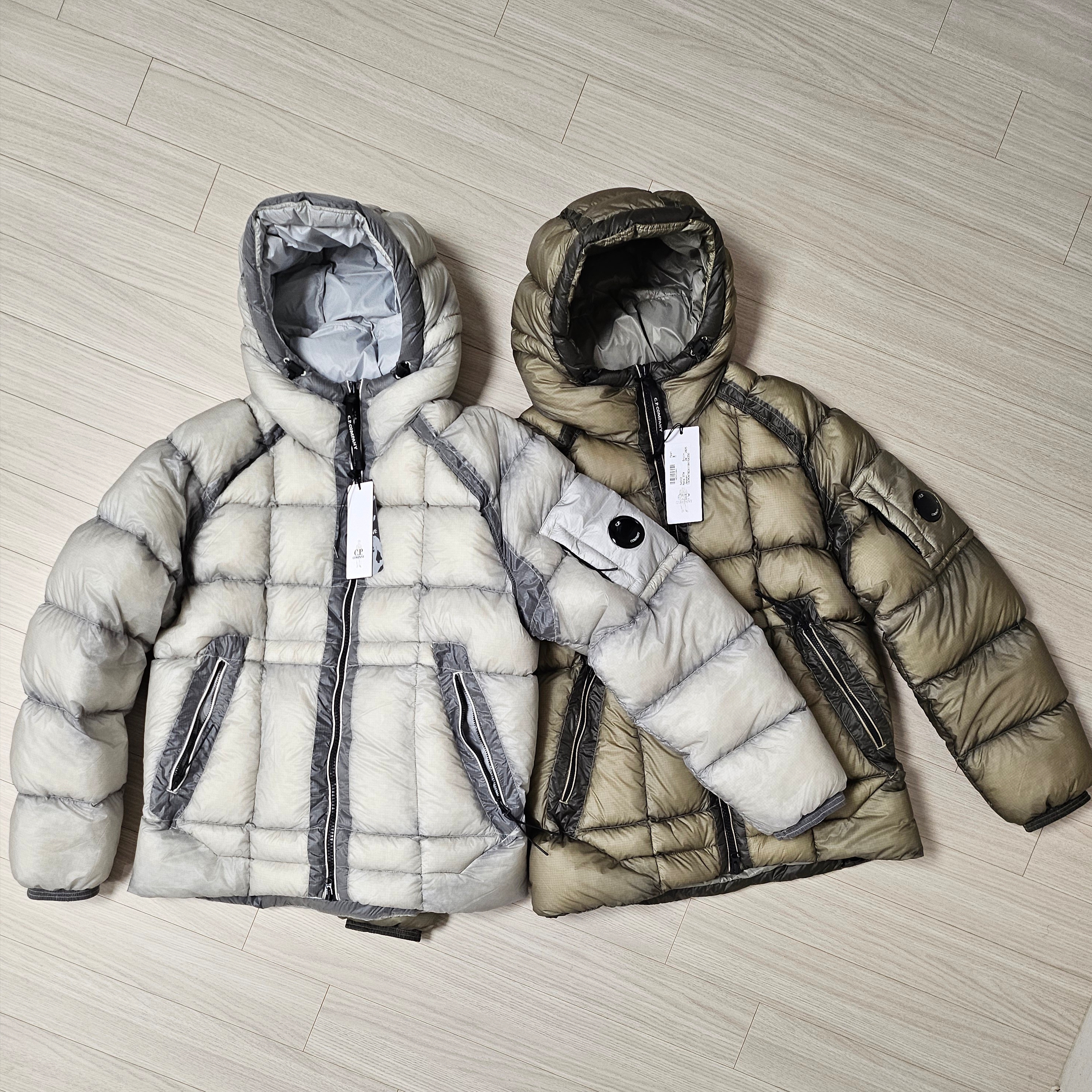 C.P. Company D.D. Shell Hooded Down Jacket Fungi Grey - 25FW, C.P. Company Korea Exclusive D.D. Shell Hooded Down Jacket Lunar Rock - 25FW 착용 스타일