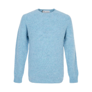 Harley of Scotland Shaggy Dog Crewneck Sweater Loch Blue
