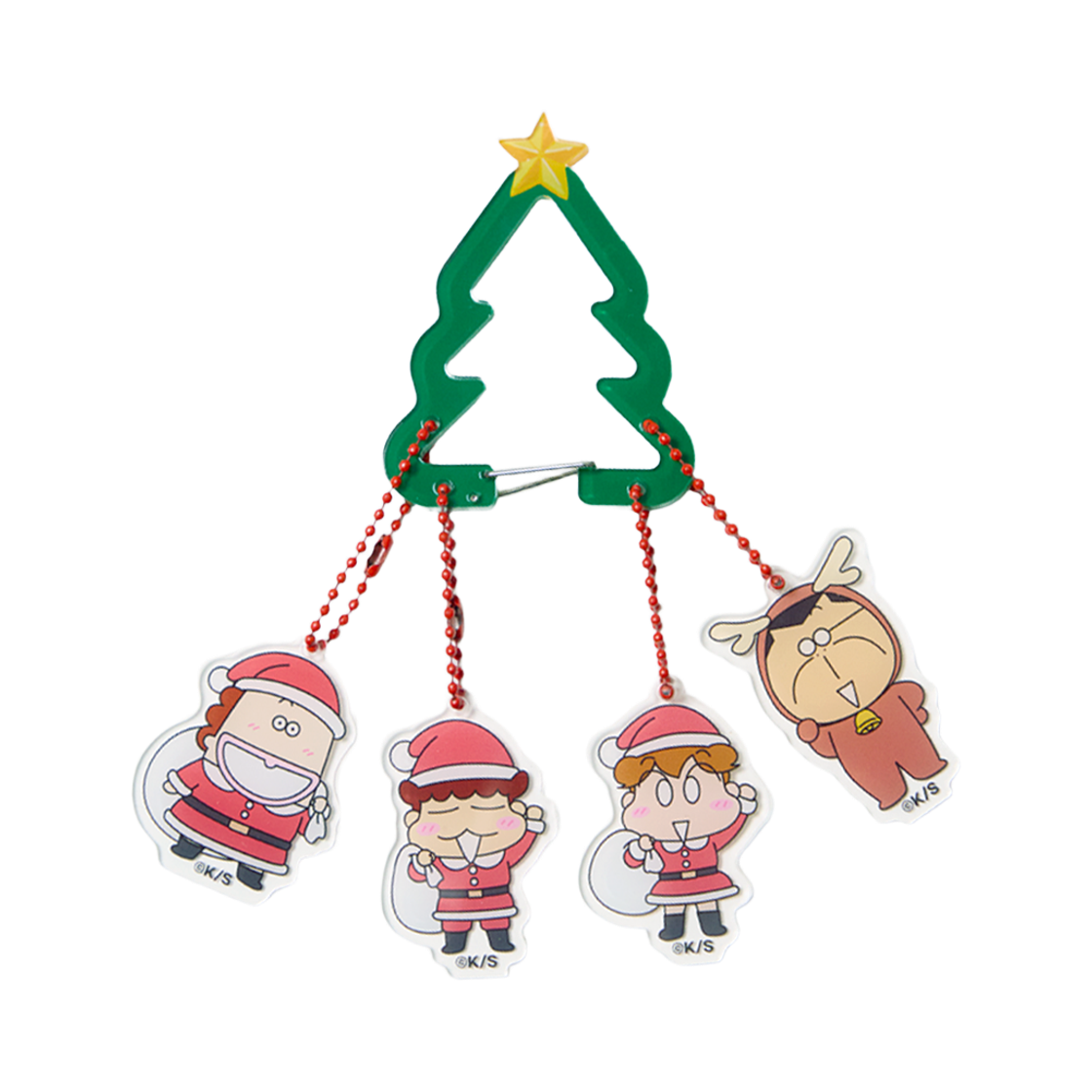 댄꼼마 x 아따맘마 크리스마스 산타 가족 카라비너 키링(DANCOMMA x Atashin’chi Christmas Santa Family Carabiner Keyring)