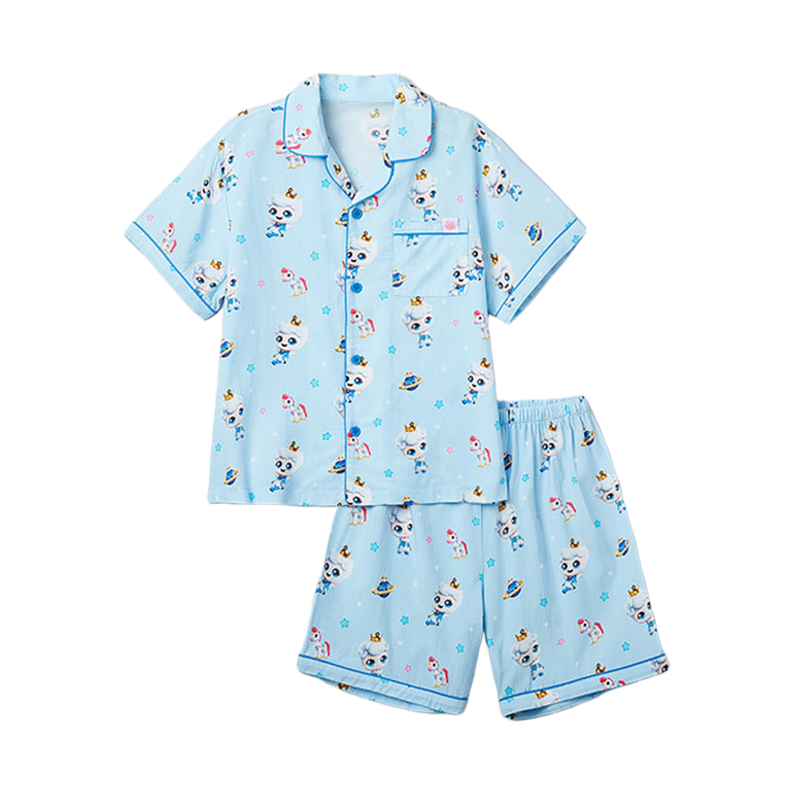 (키즈) 스파오 x 캐치! 티니핑 숏슬리브 파자마 블루((Kids) Spao x Catch! Teenieping Short Sleeve Pajama Blue) - 1