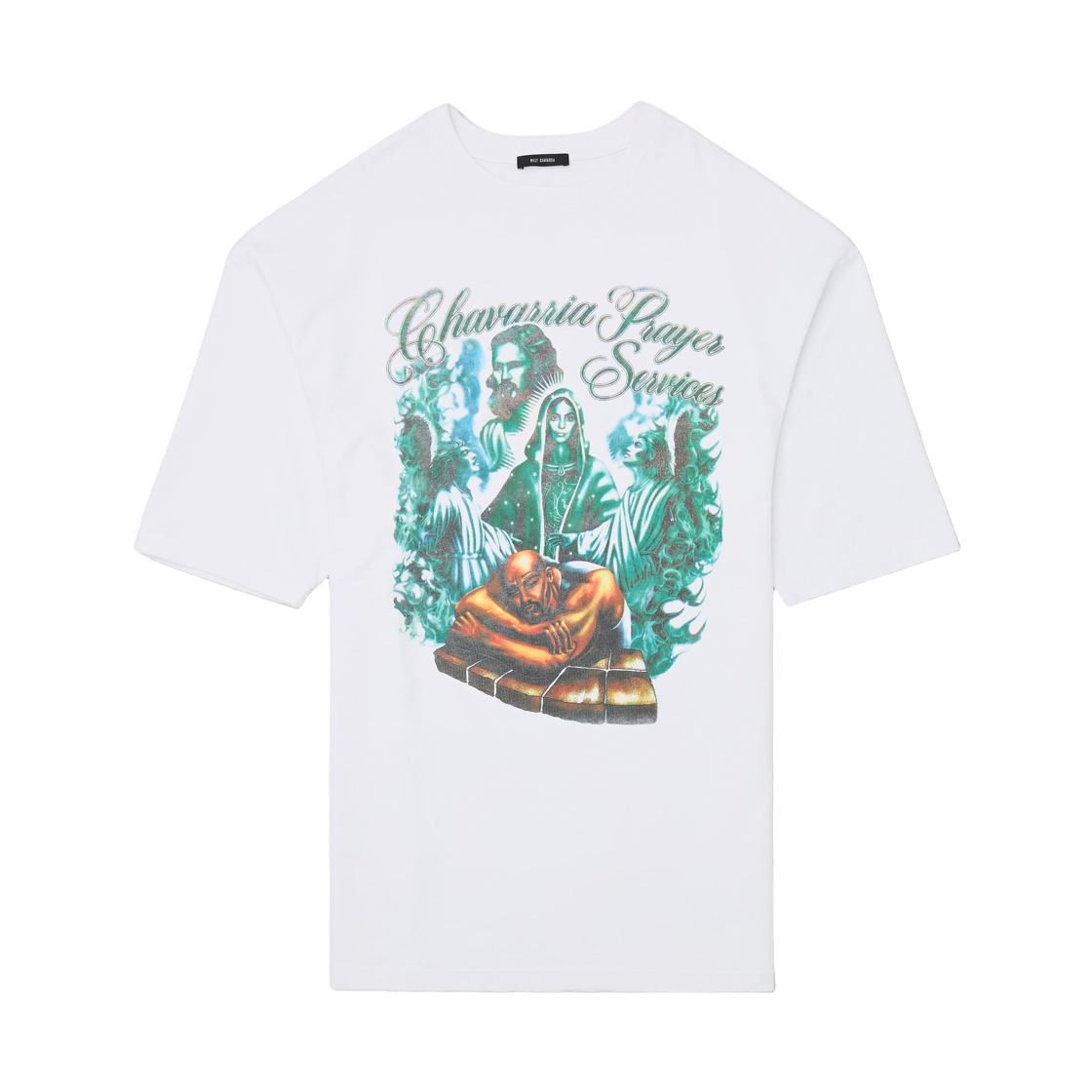 윌리 차바리아 차바리아 프레이어 서비스 노스사이더 티셔츠 화이트(Willy Chavarria Chavarria Prayer Services Northsider T-Shirt White)