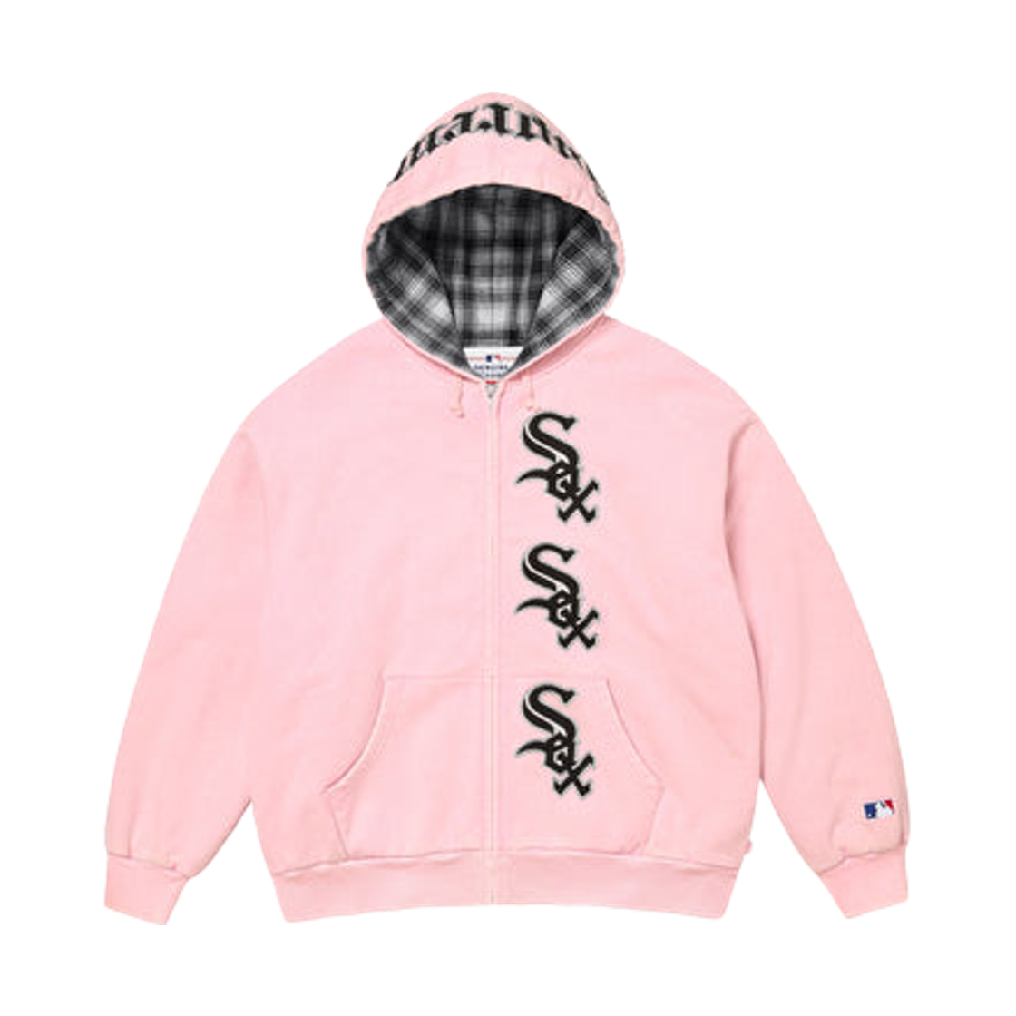 슈프림 x 시카고 화이트 삭스 집 업 후드 스웨트셔츠 라이트 핑크 - 25FW(Supreme x Chicago White Sox Zip Up Hooded Sweatshirt Light Pink - 25FW) - 1