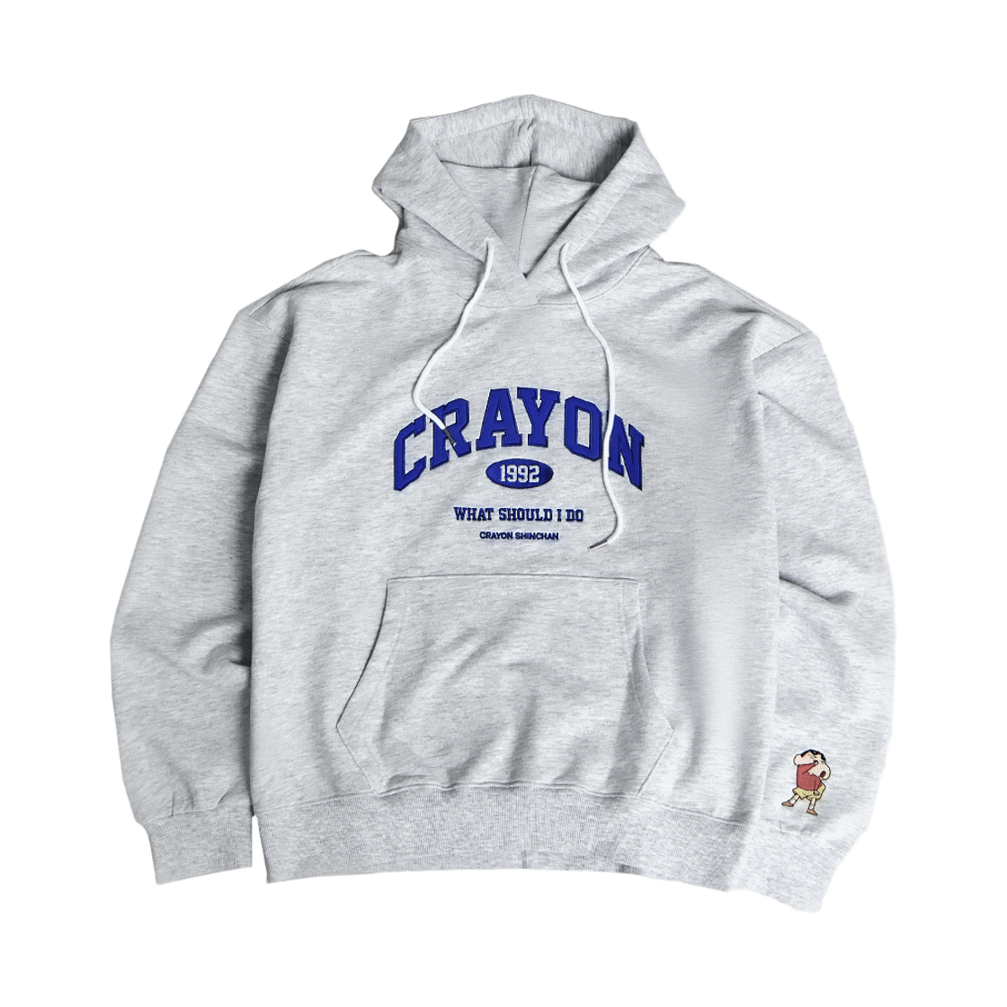 댄꼼마 x 짱구 오또카지 후드티셔츠 멜란지 그레이(DANCOMMA x Crayon Shin Chan Ottokaji Hoodie Melange Gray)