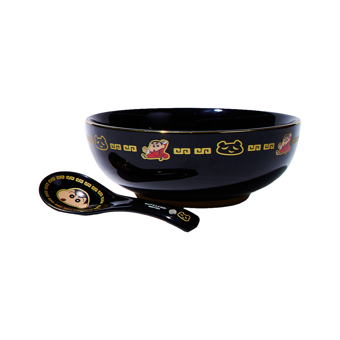 댄꼼마 x 짱구 블랙팬더 라면 그릇&스푼 세트 블랙(DANCOMMA x Crayon Shin Chan Black Panther Ramen Bowl & Spoon Set Black)