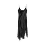 (W) Zara ZW Collection Satin Lace Dress Black
