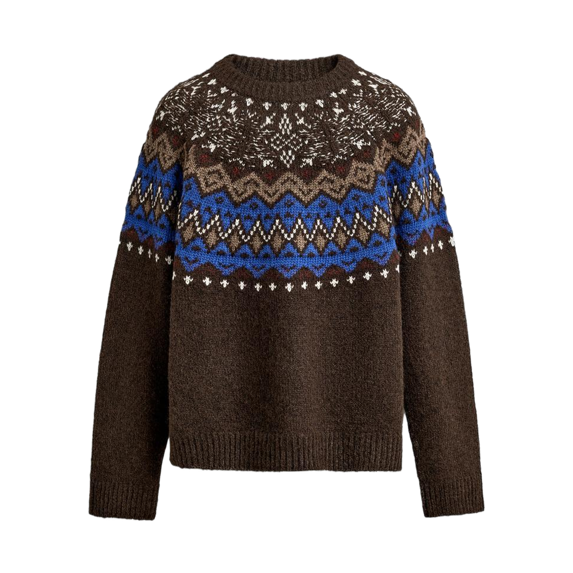 자라 지오메트릭 자카드 스웨터 브라운(Zara Geometric Jacquard Sweater Brown) - 1