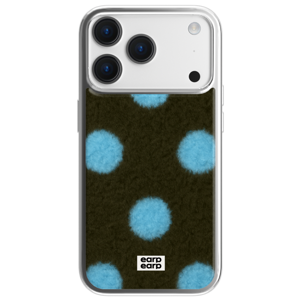 E2512_0133_2 earpearp Fabric Dot Blue Epoxy Case Silver MagSafe