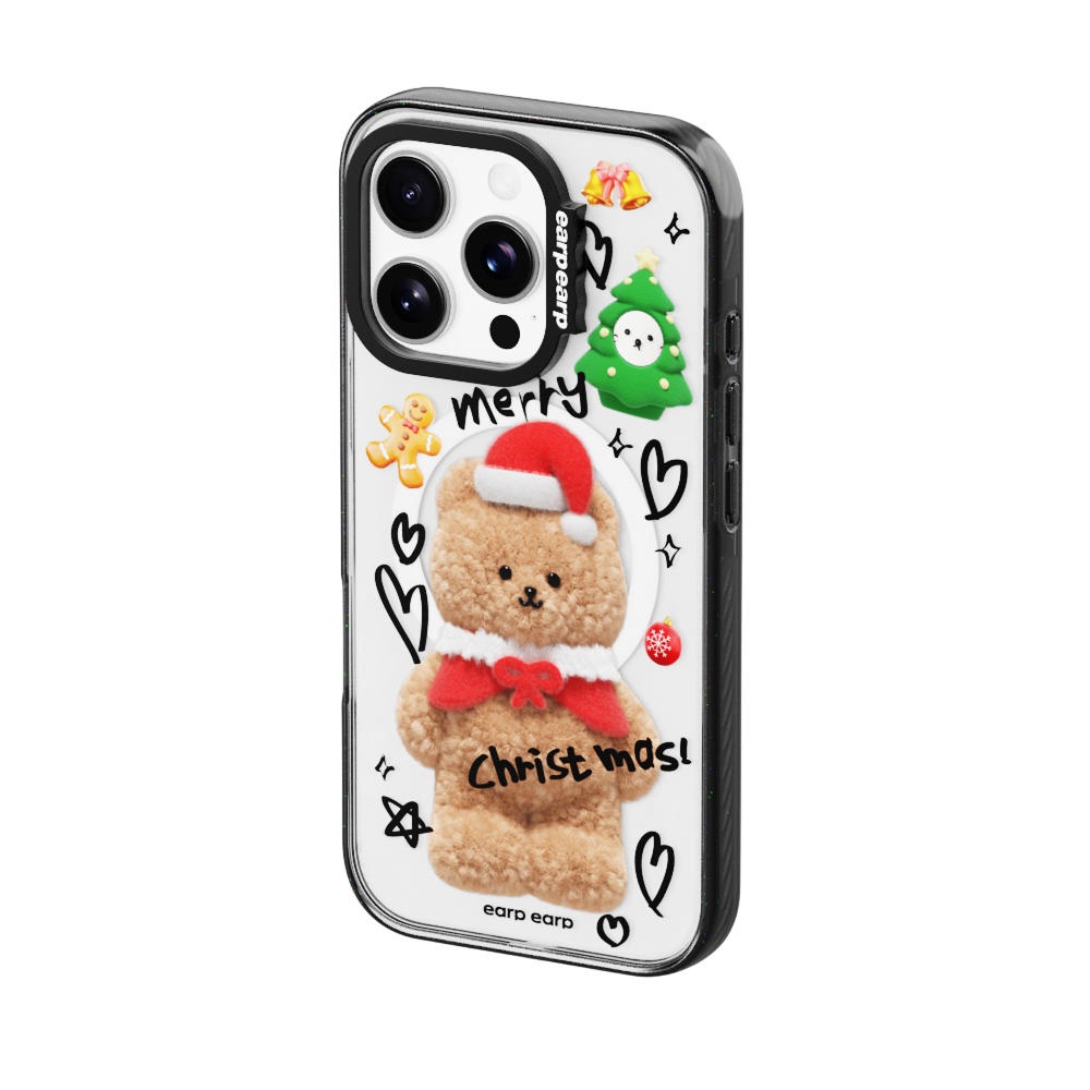 어프어프 크리스마스 코비-BLACK(웨이브라벨+)(earpearp Christmas Covy Black Wave Label Case+ Case MagSafe) - 1