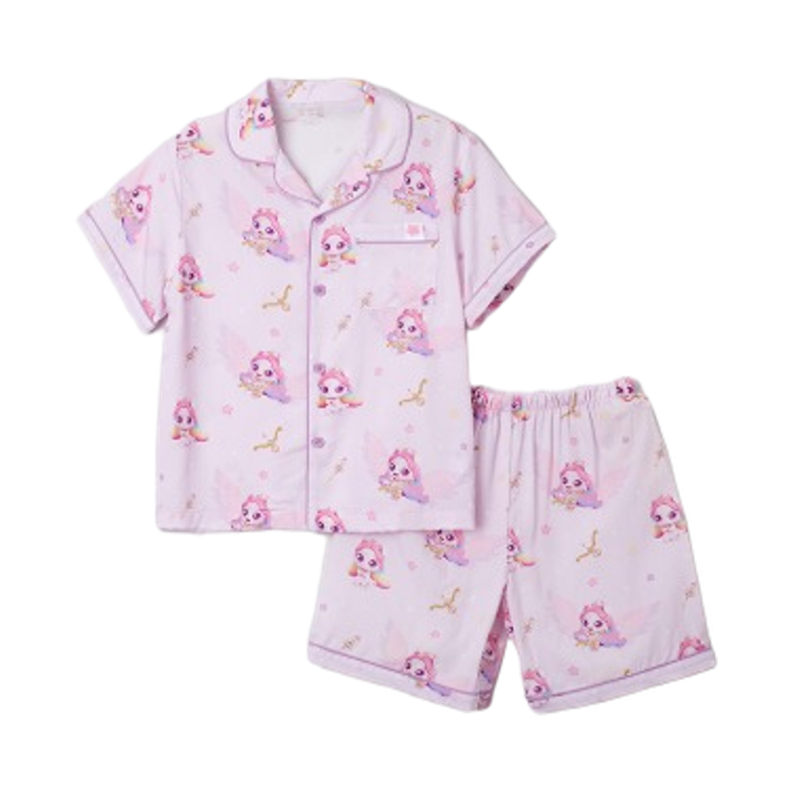 (키즈) 스파오 x 캐치! 티니핑 숏슬리브 파자마 라이트 퍼플((Kids) Spao x Catch! Teenieping Short Sleeve Pajama Light Purple) - 1