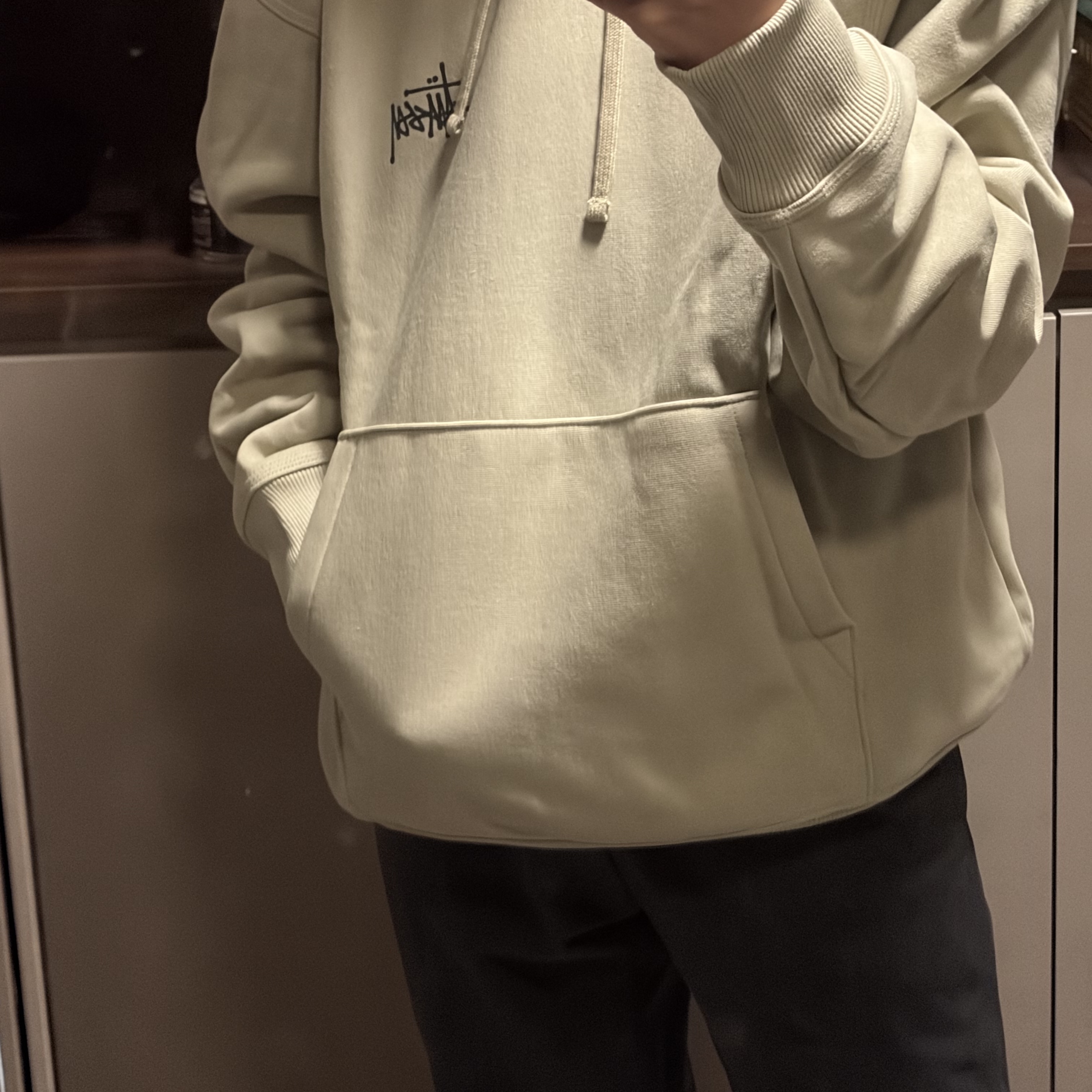 Stussy Basic Stussy Hoodie Khaki 2023 착용 스타일