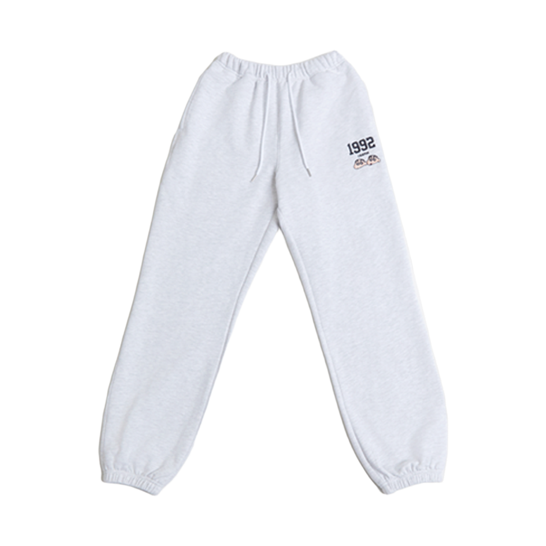 댄꼼마 x 짱구 1992 얼굴자수 스웨트팬츠 멜란지 그레이(DANCOMMA x Crayon Shin Chan 1992 Face Embroidered Sweatpants Melange Gray)