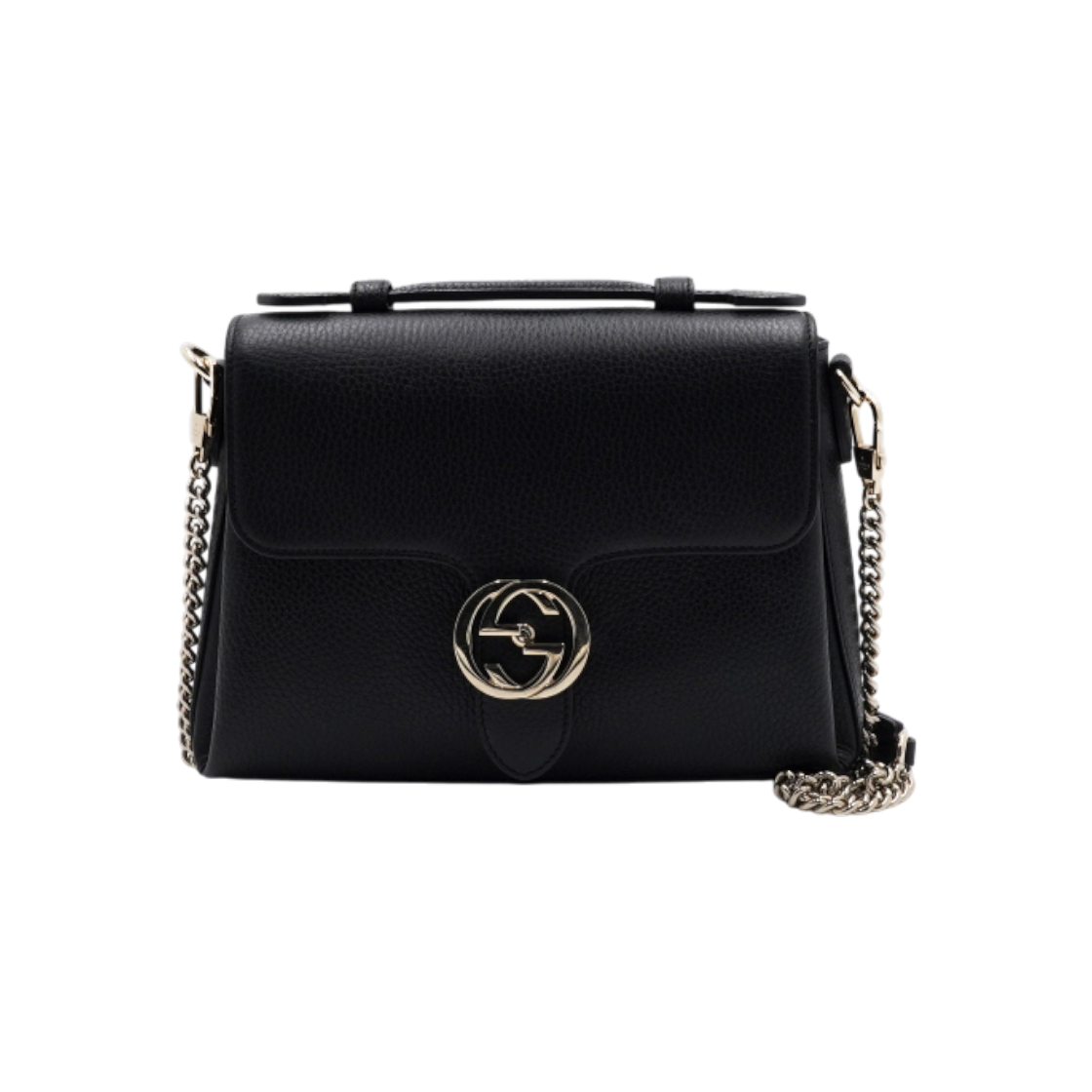 ITSW3MNS3KD7 Gucci 510302 Interlocking Flap Tote and Gold Chain Shoulder Bag