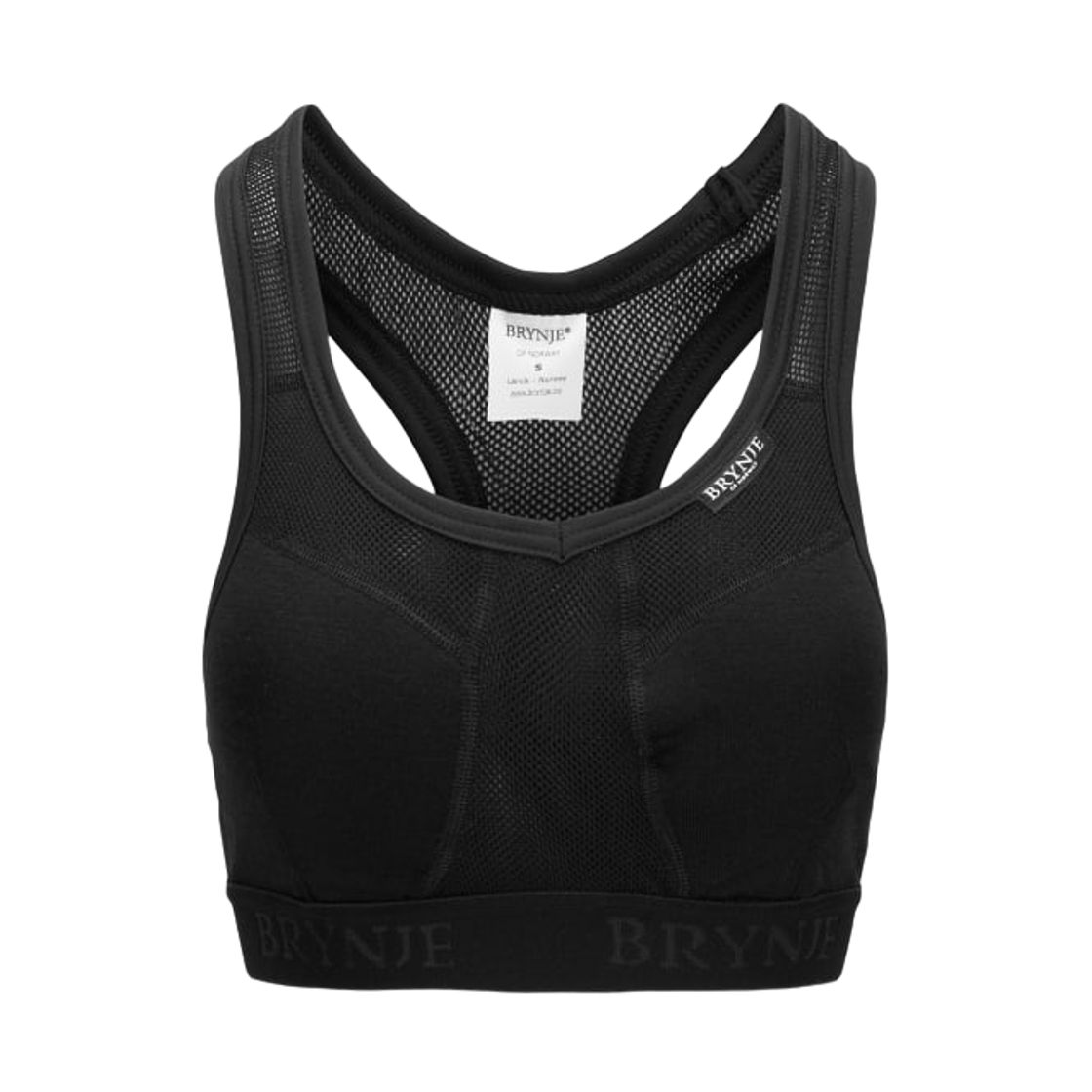 (W) 브린제 클래식 울 스포츠 브라 탑 블랙((W) Brynje Classic Wool Sports Bra Top Black)
