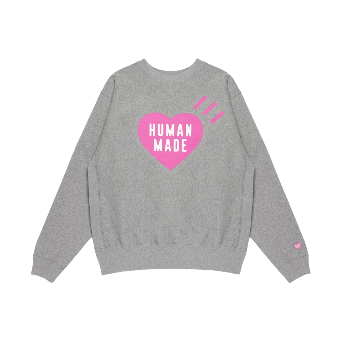 휴먼 메이드 하트 스웨트셔츠 그레이 핑크 - 하라주쿠 스토어 한정(Human Made Heart Sweatshirt Gray Pink - Harajuku Store Exclusive) - 1
