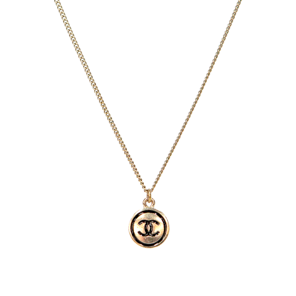 샤넬 라운드 블랙 CC 골드 목걸이 A-B43893(Chanel Round Black CC Gold Necklace A-B43893) - 1