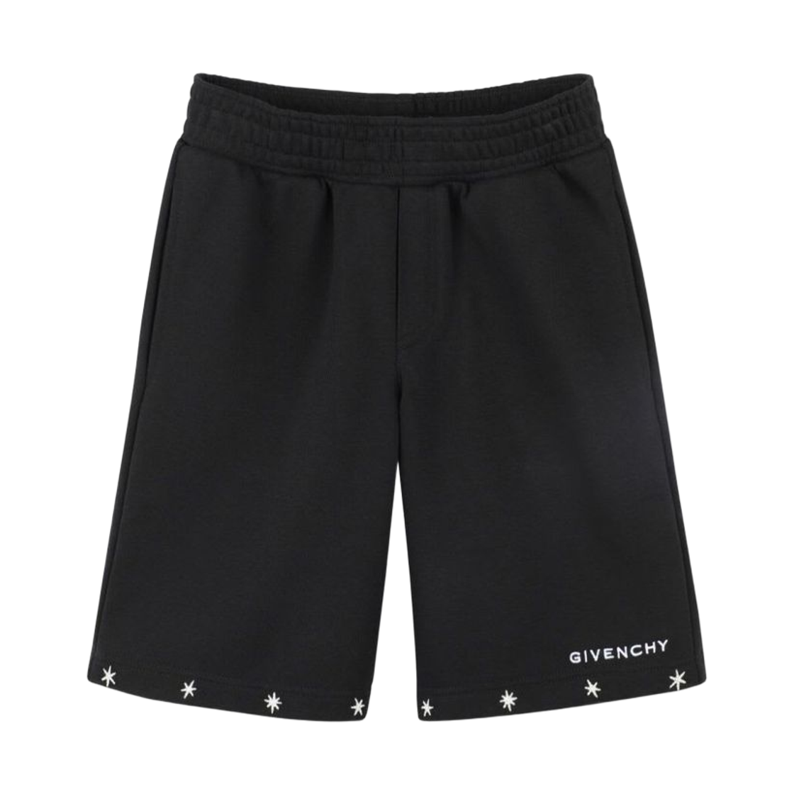 H30710-09B (Kids) Givenchy Cotton Logo Star Shorts Black