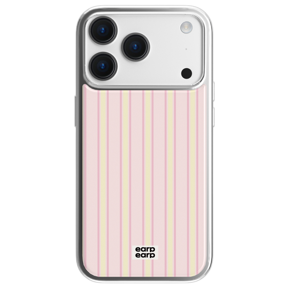E2512_0013_2 earpearp Vintage Pink Stripe Epoxy Case Silver MagSafe