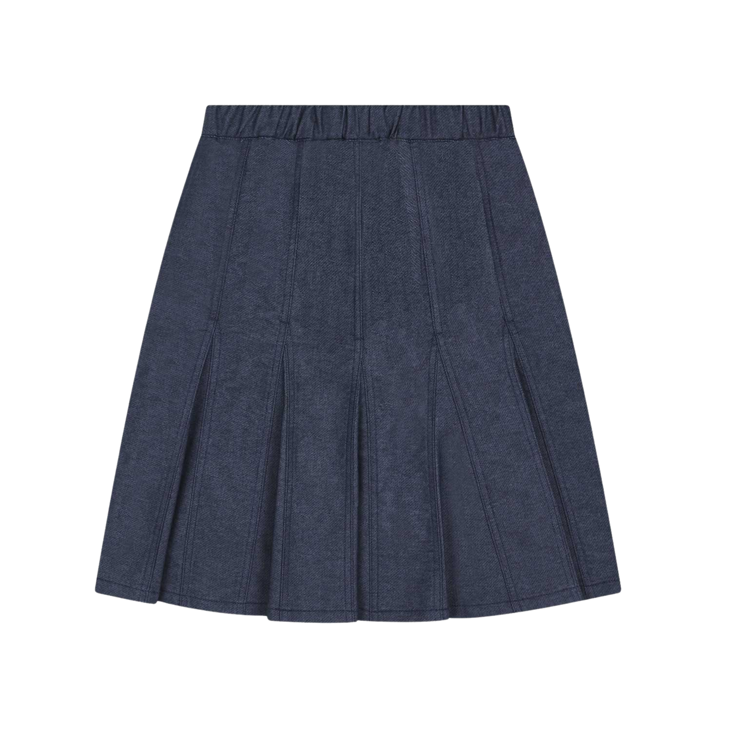 P0000BVL Safarispot Two Button Pleats Denim Skirt Indigo