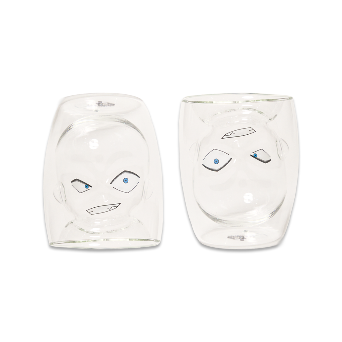 댄꼼마 x 명탐정코난 범인 얼굴모양 유리컵 세트 (2P)(DANCOMMA × Detective Conan Culprit Face Glass Cup Set)