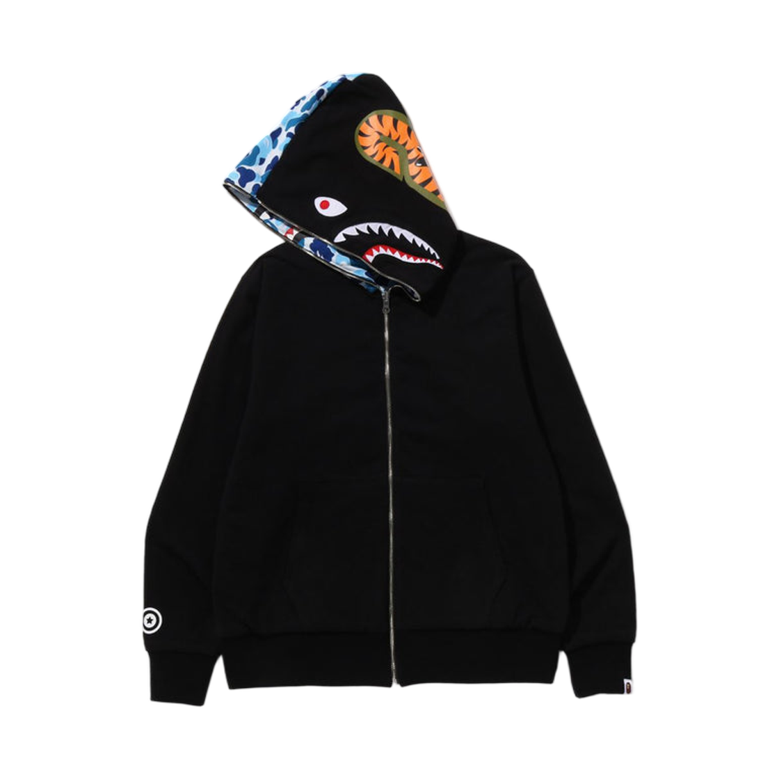 베이프 ABC 카모 리버시블 샤크 풀 집 후드 블루(BAPE ABC Camo Reversible Shark Full Zip Hoodie Blue) - 2