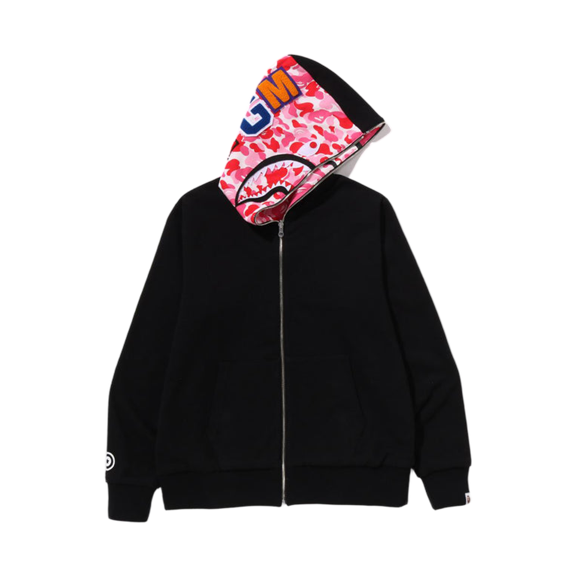 베이프 ABC 카모 리버시블 샤크 풀 집 후드 핑크(BAPE ABC Camo Reversible Shark Full Zip Hoodie Pink) - 1