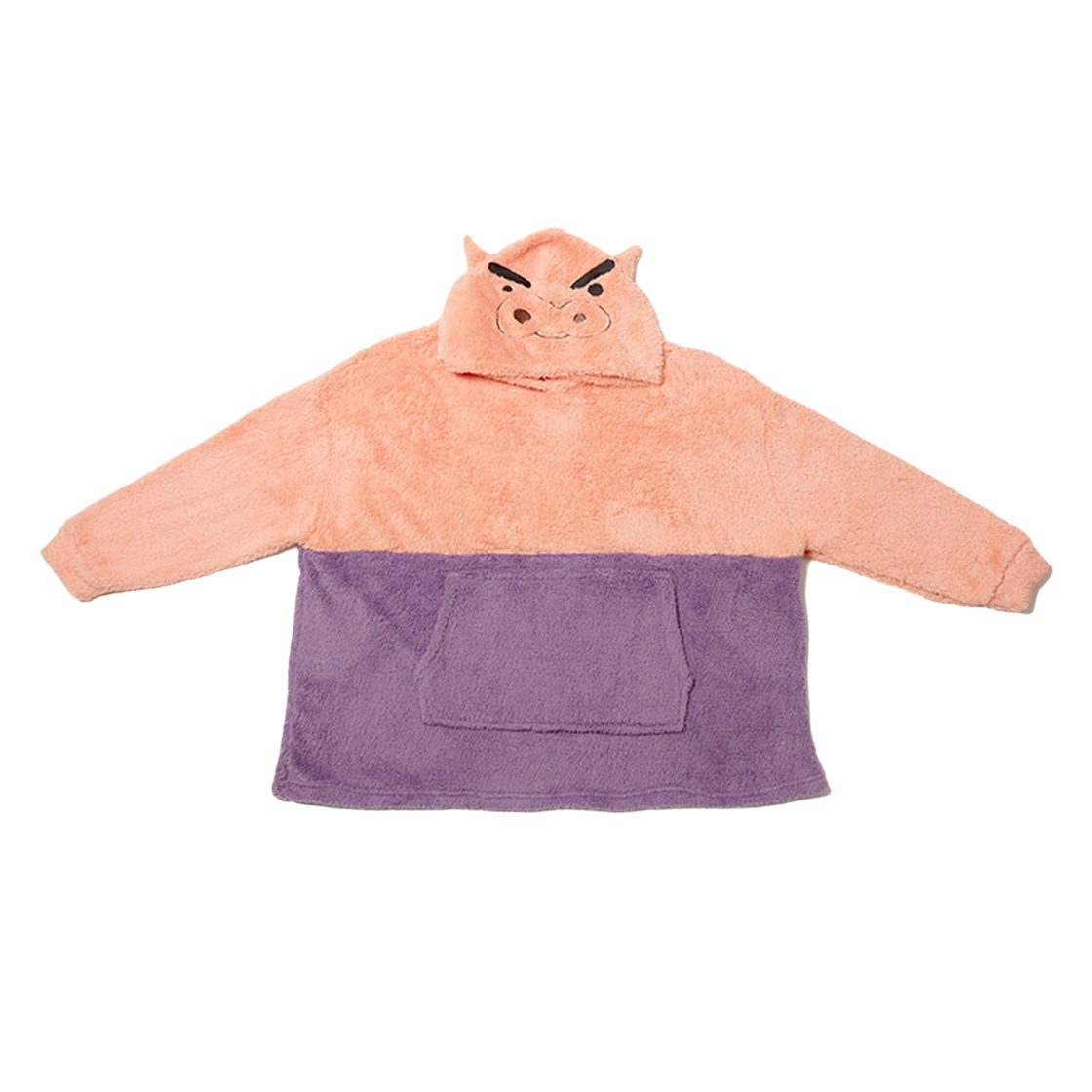 댄꼼마 x 짱구 부리부리 대마왕 빅후드 티셔츠 담요(DANCOMMA x Crayon Shin Chan Buriburizaemon Big Hood Blanket T-Shirt)