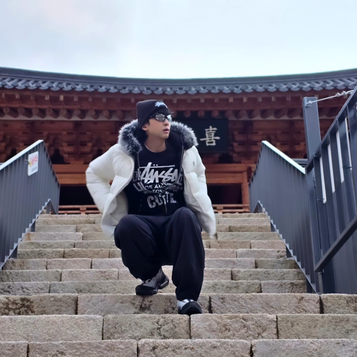 Stussy Big Stock Cuff Beanie Black, Stussy Big Stock Cuff Beanie Black 착용 스타일 - 3