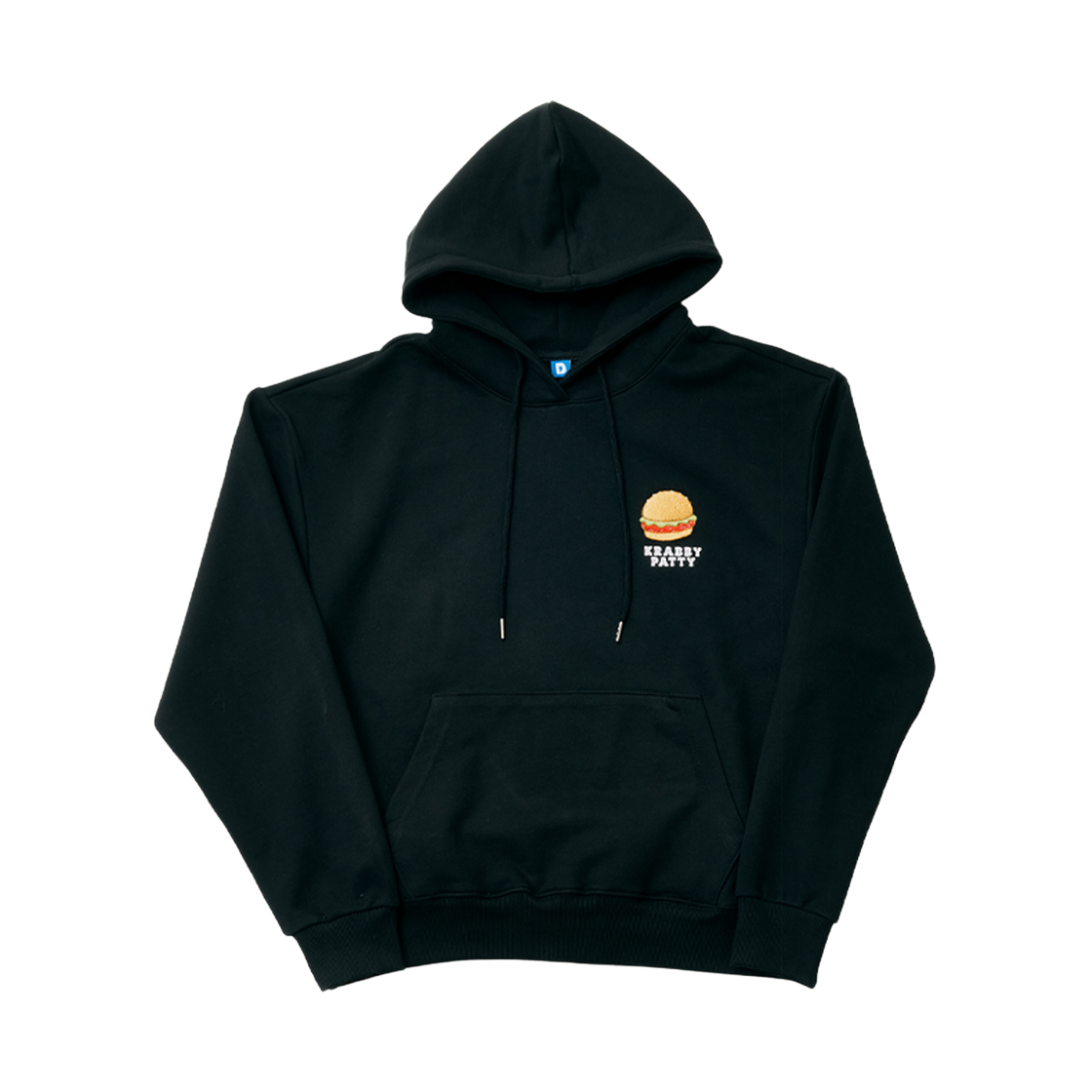 댄꼼마 x 스폰지밥 게살버거 자수 후드티셔츠(DANCOMMA x SpongeBob SquarePants Krabby Patty Embroidered Hoodie)
