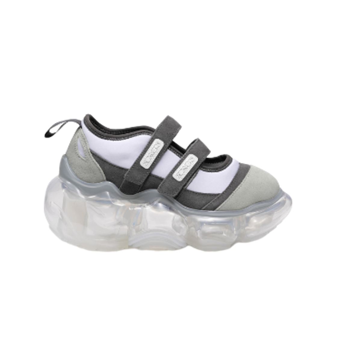 - (W) Grounds Moopie Mary Jane Double White Gray