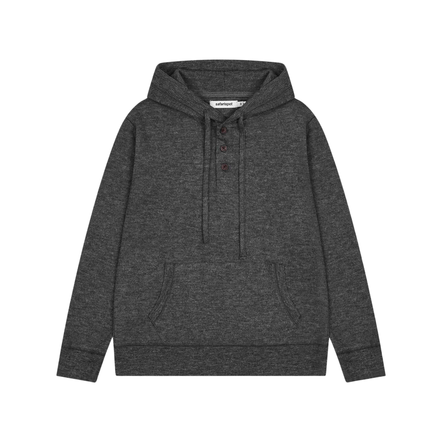 P0000BVN Safarispot Lightweight Knit Hoodie Charcoal
