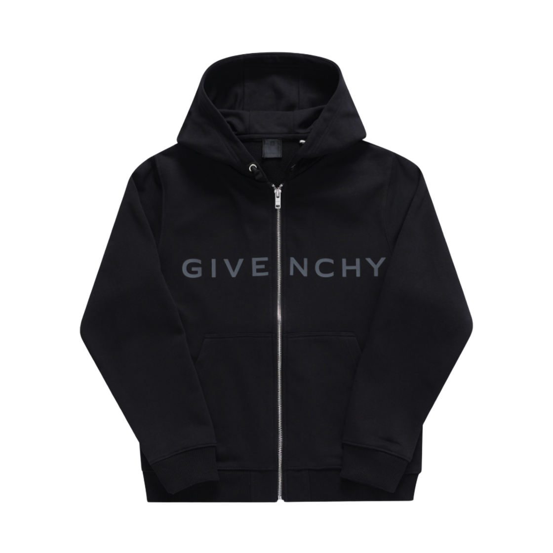 (키즈) 지방시 4G 아키타입 로고 집업 후드 블랙((Kids) Givenchy 4G Archetype Logo Zip Up Hoodie Black)