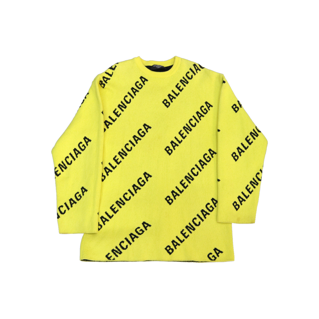 ITHEMP7L7VMG Balenciaga Yellow Allover Logo Knit A-C42020
