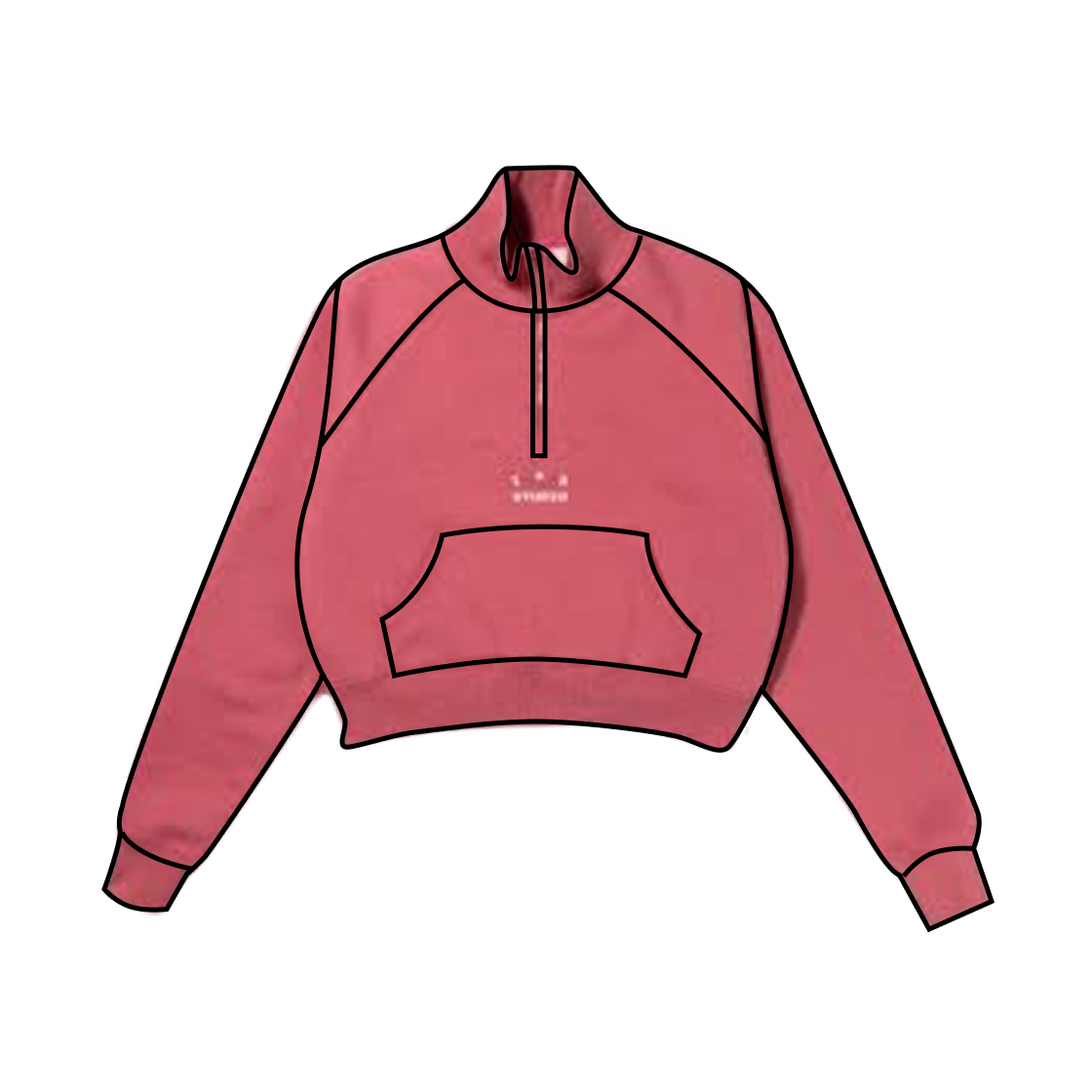 아이앱 스튜디오 아이앱 크롭 하프 집업 핑크(IAB Studio IAB Cropped Half Zip-up Pink)