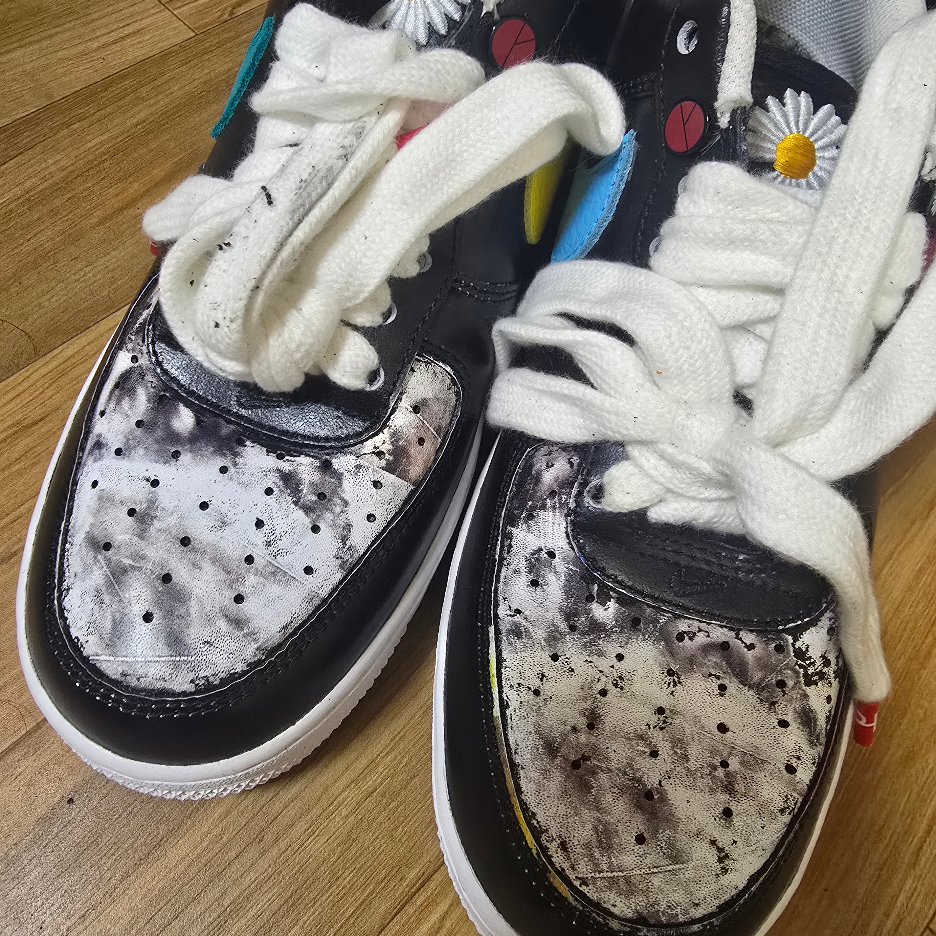 Nike x Peaceminusone Air Force 1 Low Para-Noise 3.0 Black and Multicolor 착용 스타일 - 3