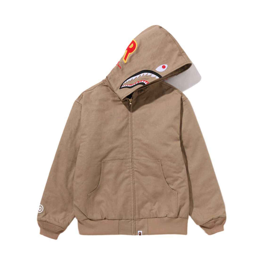 - BAPE Shark Work Hoodie Jacket Beige