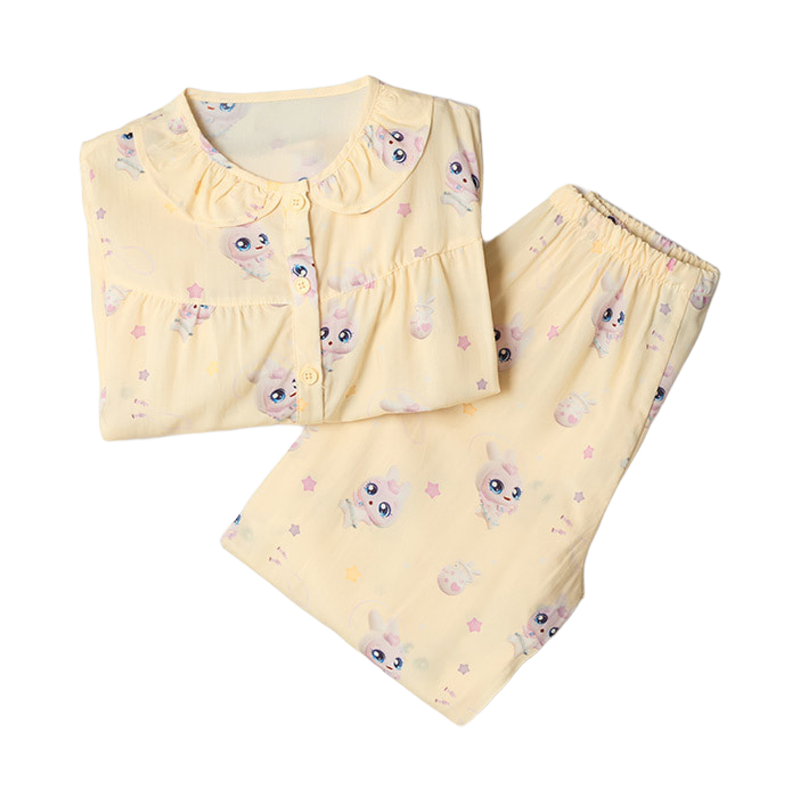 (키즈) 스파오 x 캐치! 티니핑 프릴 파자마 베이지((Kids) Spao x Catch! Teenieping Frill Pajama Beige) - 1