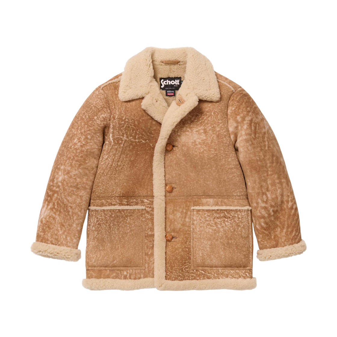 슈프림 x 쇼트 셔링 코트 탄 - 25FW