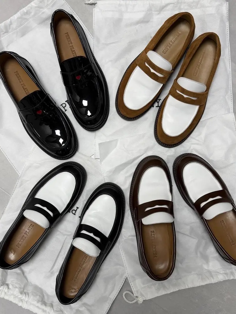 PENNY PLATE Men Suede Loafer Dark Brown Low, PENNY PLATE Men Suede Loafer Brown Low 착용 스타일
