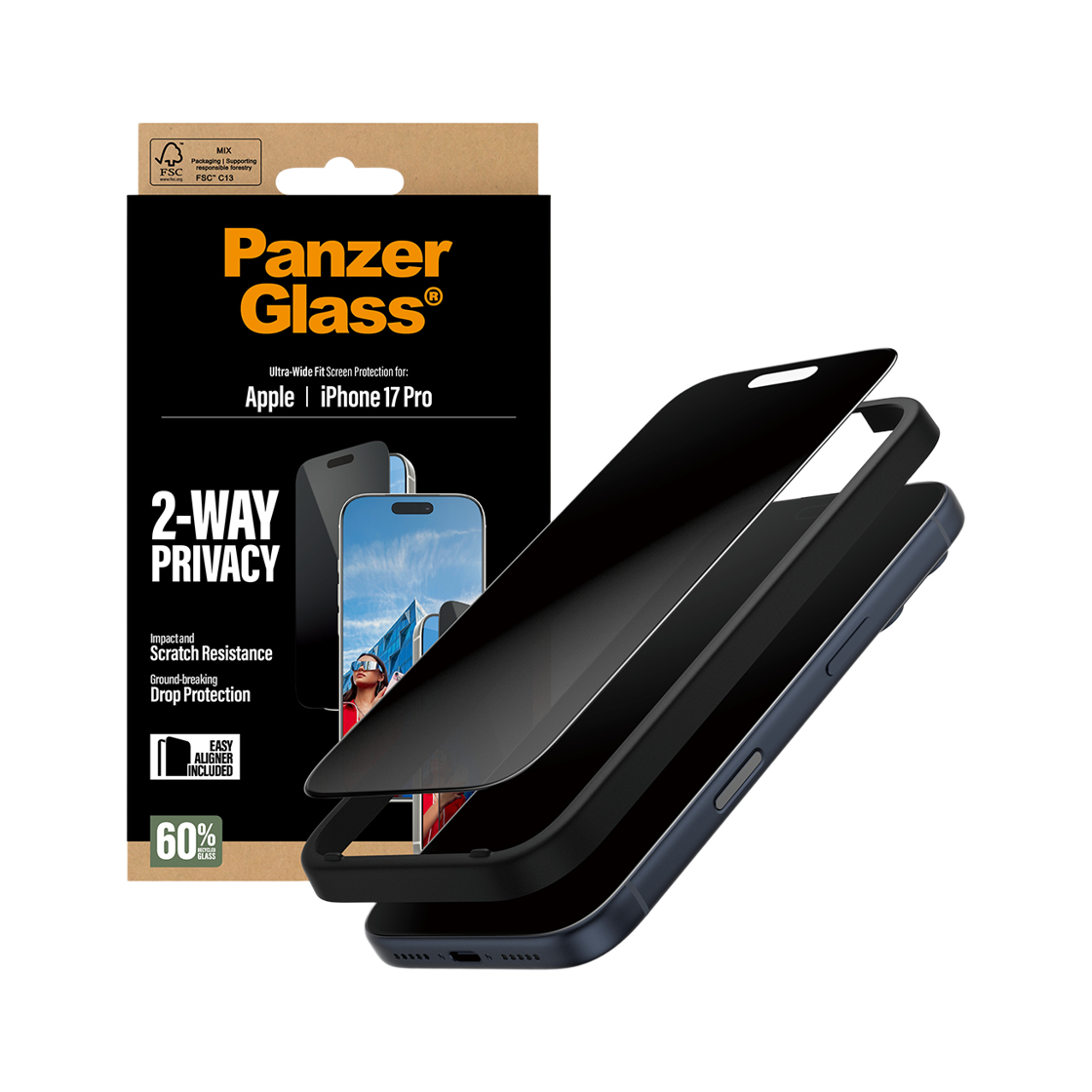 PG74944 PANZERGLASS Privacy Screen Protector iPhone 17 Air