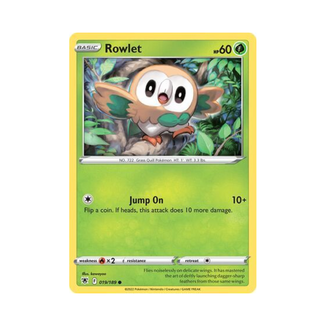 포켓몬 TCG 나몰빼미 C 아스트랄 레디안스 (영문판)(Pokemon TCG Rowlet C Astral Radiance (English Ver.))