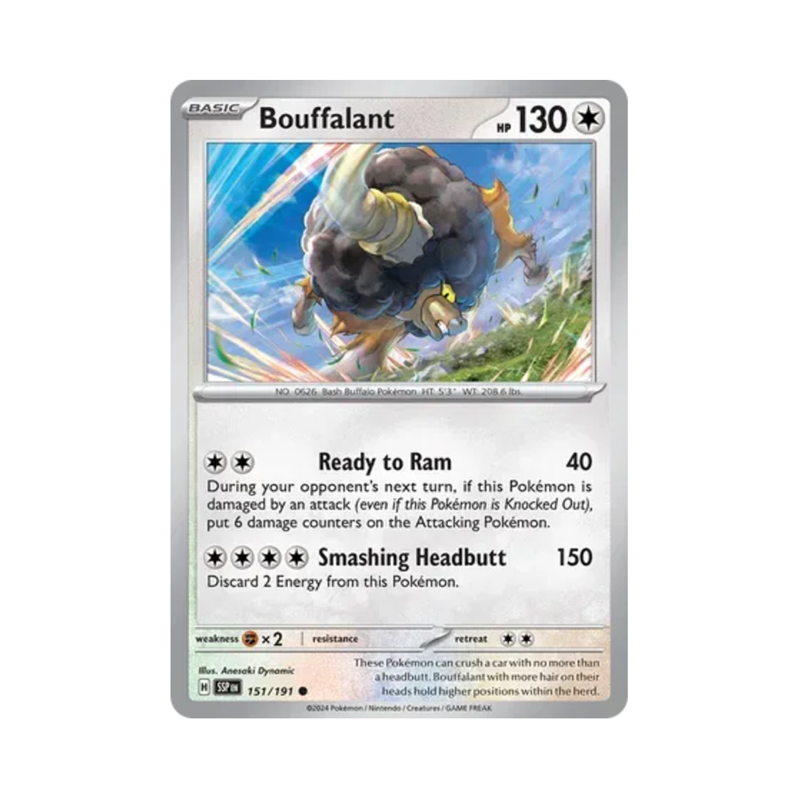 포켓몬 TCG 버프론 C 서징 스파크 (영문판)(Pokemon TCG Bouffalant C Surging Sparks (English Ver.)) - 1