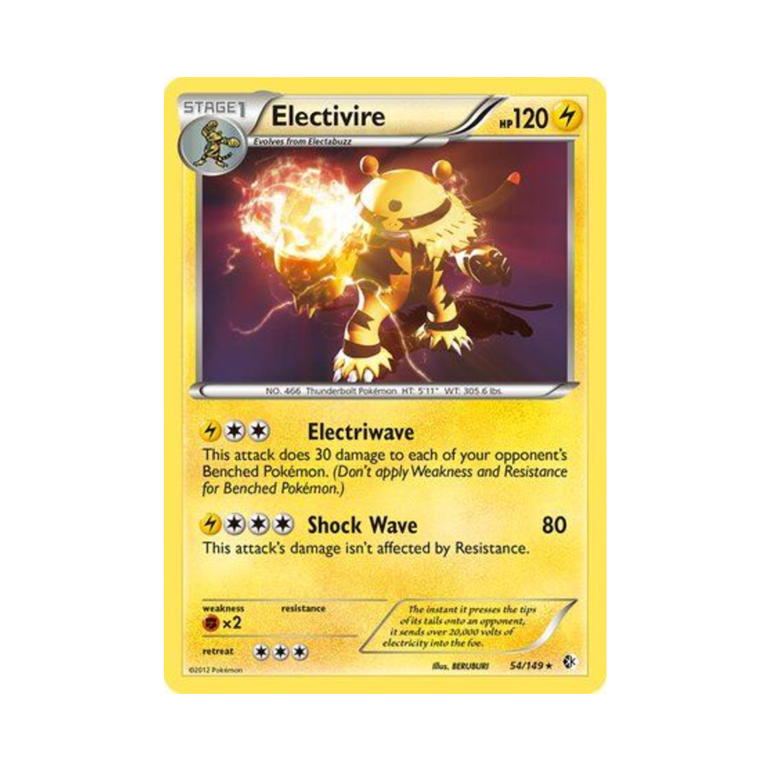 포켓몬 TCG 에레키블 RH 바운더리스 크로스드 (영문판)(Pokemon TCG Electivire RH Boundaries Crossed (English Ver.)) - 1