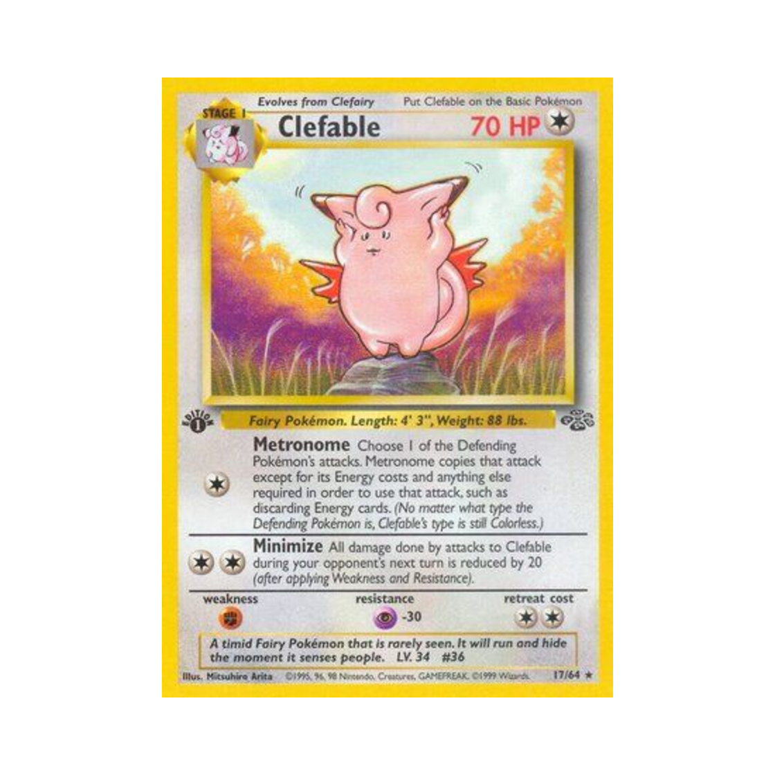포켓몬 TCG 픽시 R 정글 (영문판)(Pokemon TCG Clefable R Jungle (English Ver.))