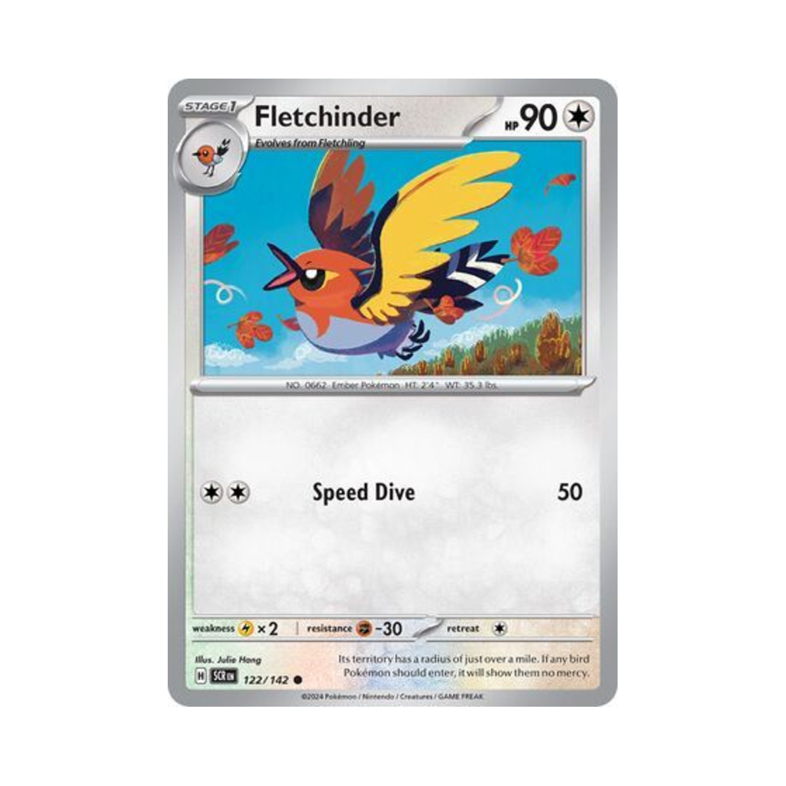 포켓몬 TCG 불화살빈 C 스텔라 크라운 (영문판)(Pokemon TCG Fletchinder C Stellar Crown (English Ver.)) - 1