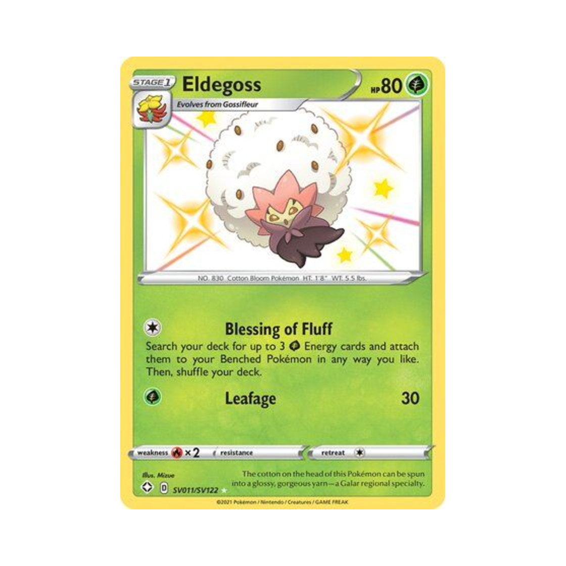 포켓몬 TCG 백솜모카 RS 샤이닝 페이츠 (영문판)(Pokemon TCG Eldegoss RS Shining Fates (English Ver.)) - 1
