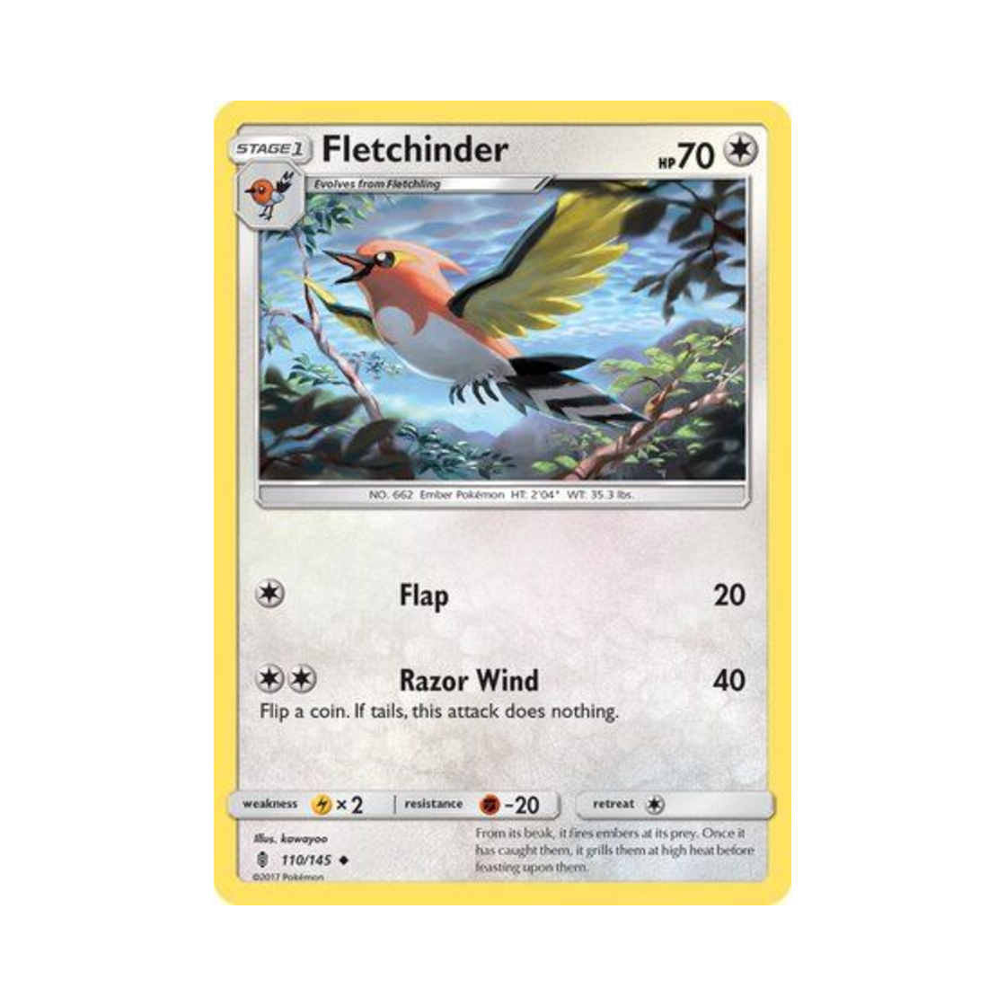 포켓몬 TCG 불화살빈 U 가디언스 라이징 (영문판)(Pokemon TCG Fletchinder U Guardians Rising (English Ver.)) - 1