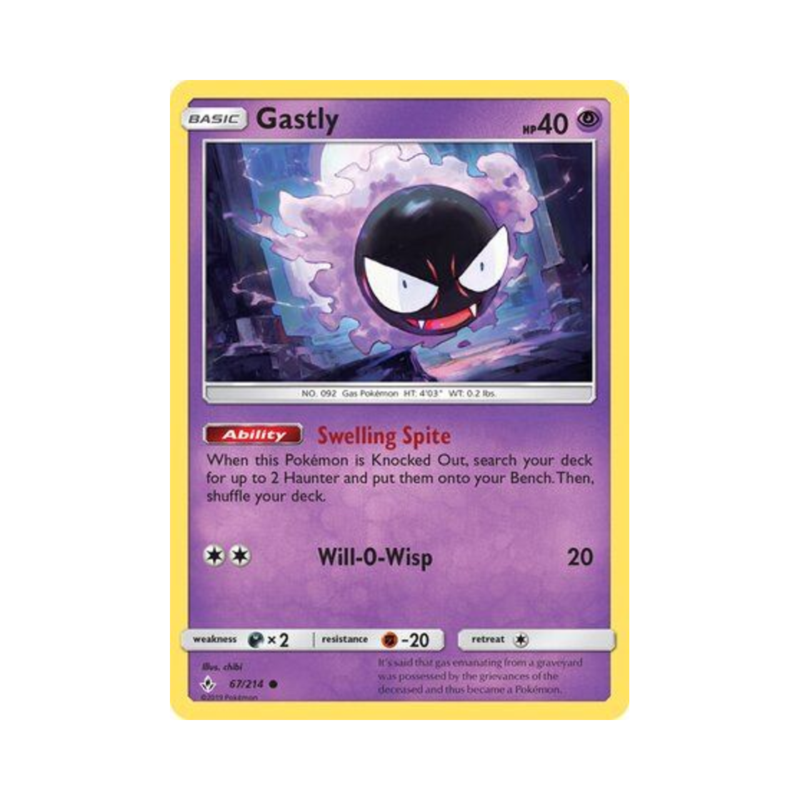 포켓몬 TCG 고오스 C 언브로큰 본즈 (영문판)(Pokemon TCG Gastly C Unbroken Bonds (English Ver.)) - 1