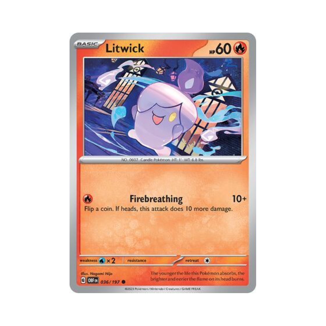 포켓몬 TCG 불켜미 C 옵시디언 플레임즈 (영문판)(Pokemon TCG Litwick C Obsidian Flames (English Ver.))