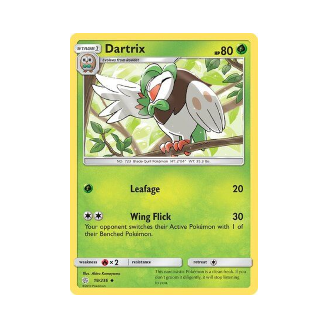 포켓몬 TCG 빼미스로우 U 코스믹 이클립스 (영문판)(Pokemon TCG Dartrix U Cosmic Eclipse (English Ver.)) - 1